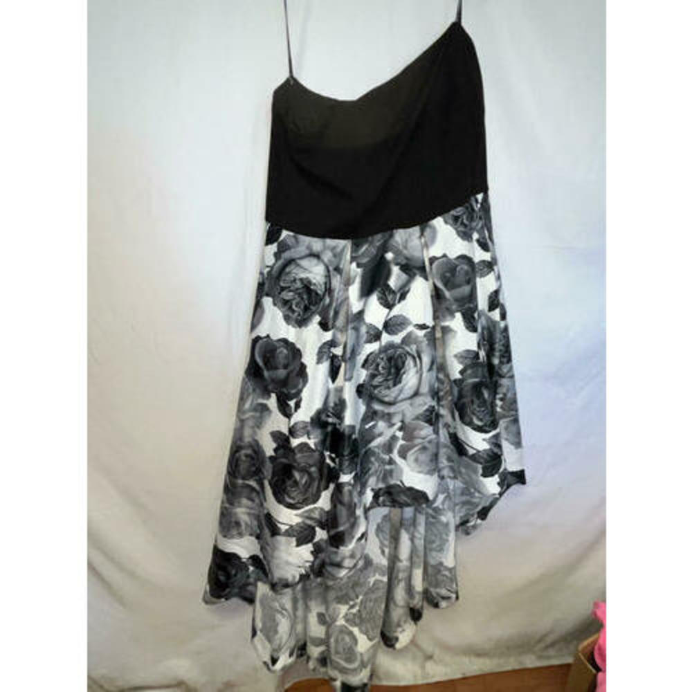 Speechless High Low Black and Floral Print Gown Size 24 NWOT
